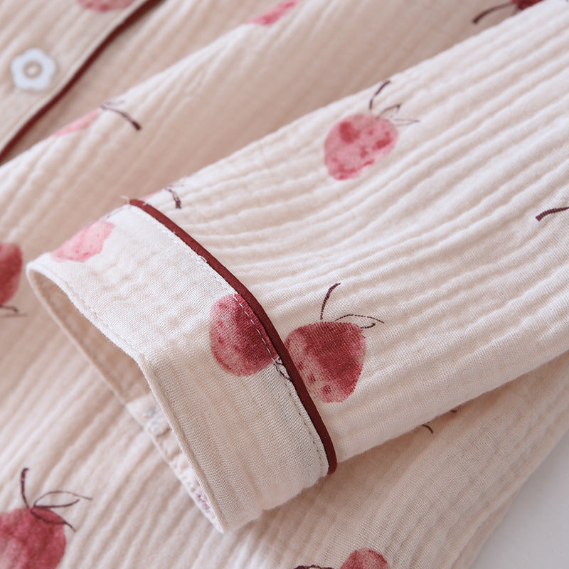 Pink Strawberry Print Pure Cotton Pajama Set
