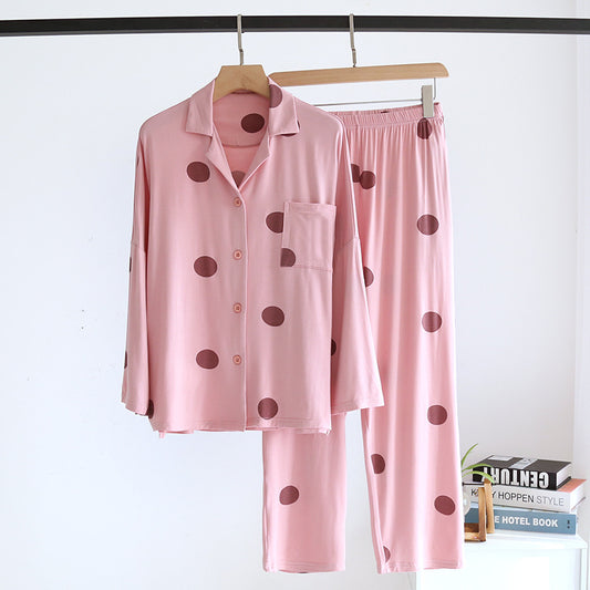 Pink Big Polka Dots Pajama Set